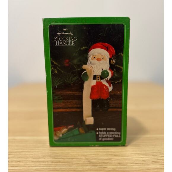 Hallmark CHRISTMAS Santa Claus Stocking Hanger VINTAGE - Picture 1 of 6